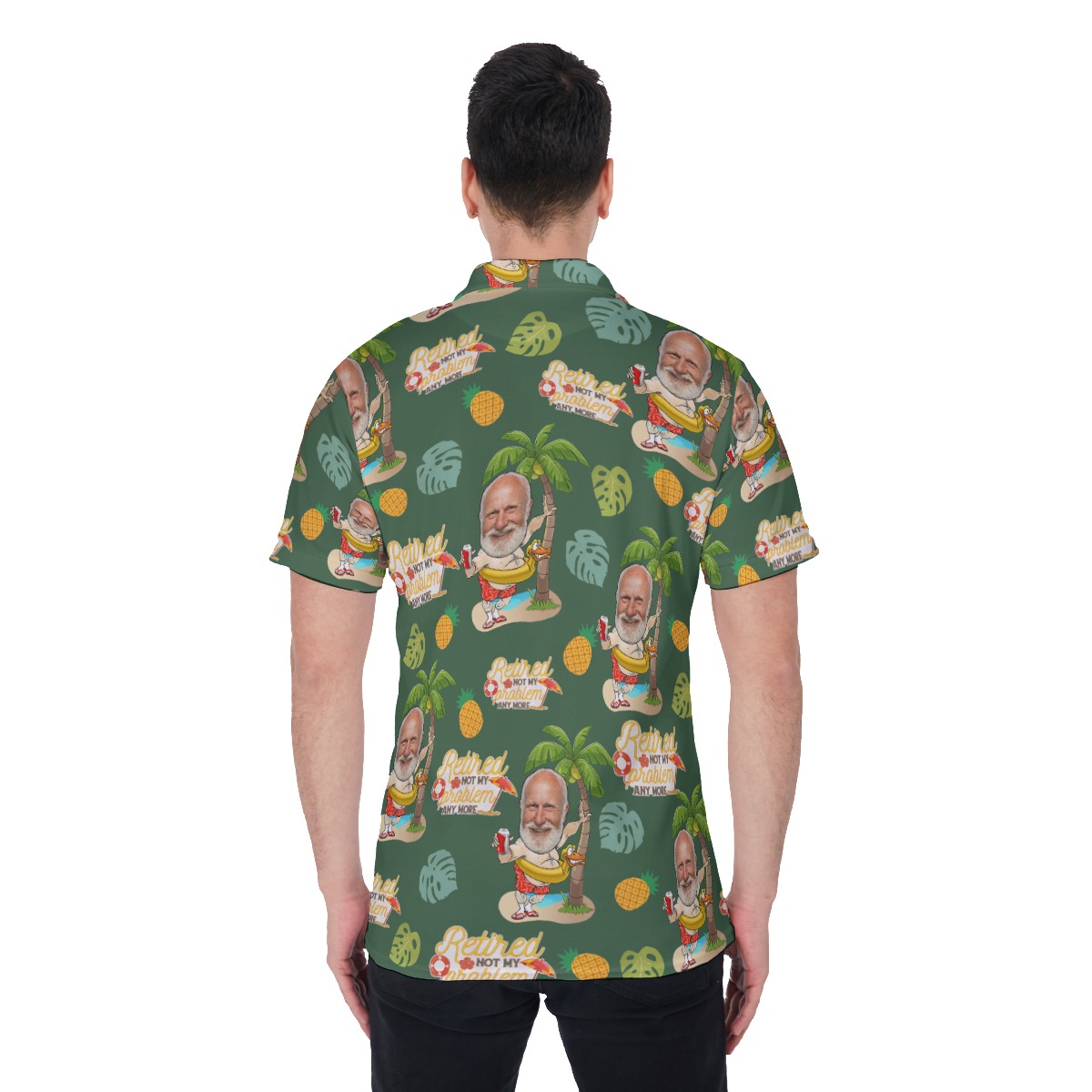 Funny Gifts Ideas Retirement Custom Face Hawaiian Polo Shirt