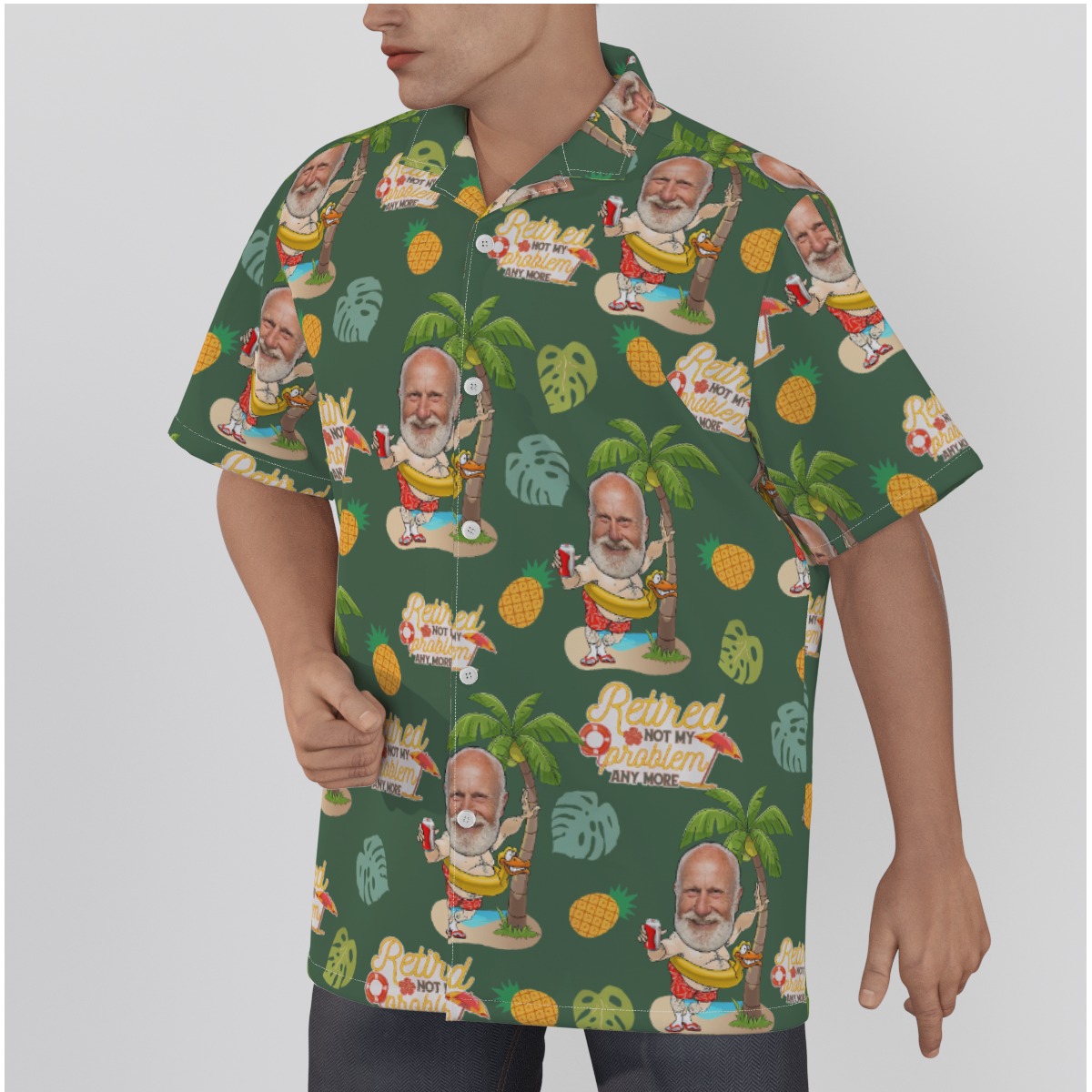 Custom Face Hawaiian Shirt Retired Not My Problem Any More