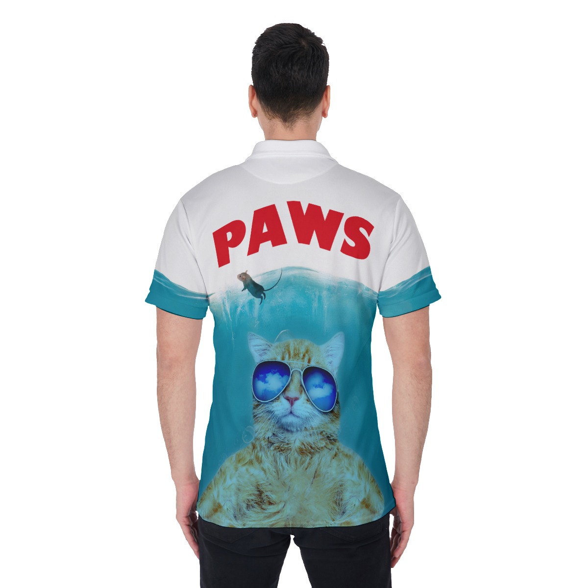Funny Cat Paws Hawaiian Polo Shirt