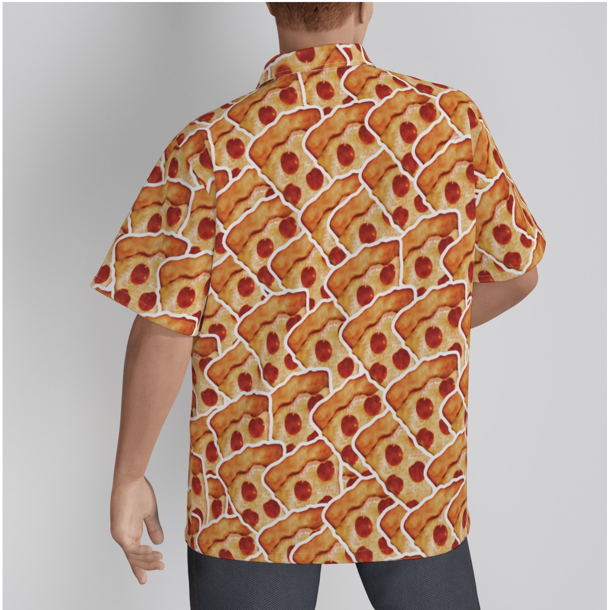 Funny Pizza Cotton Men's Hawaiian Shirt