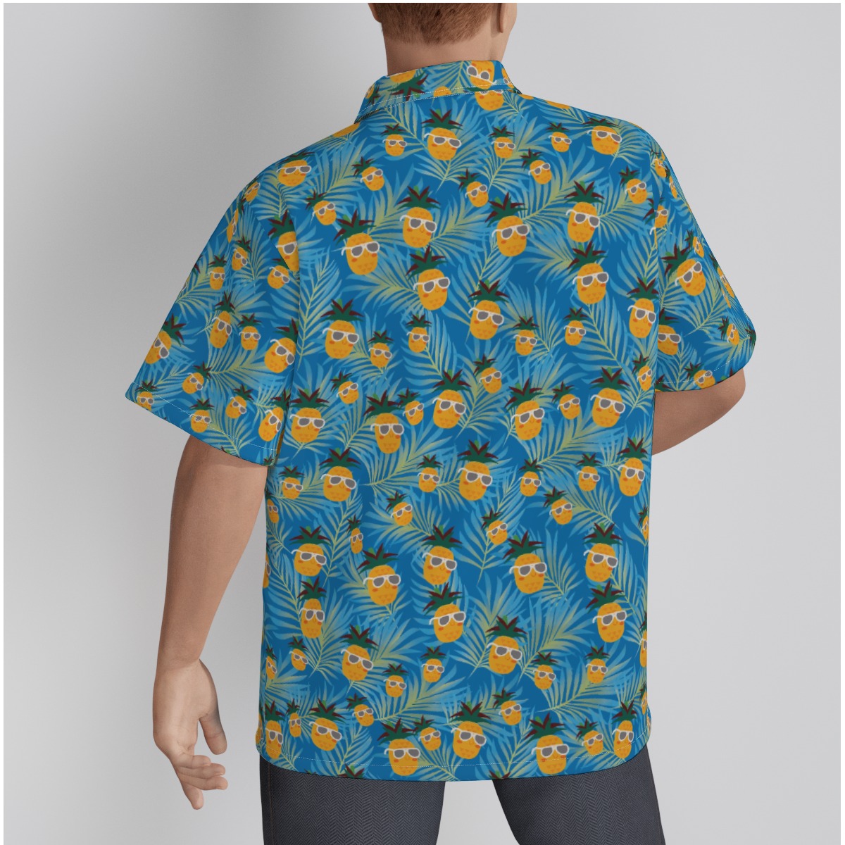 Cotton Pineapple Hawaiian Tropical Shirt For Men