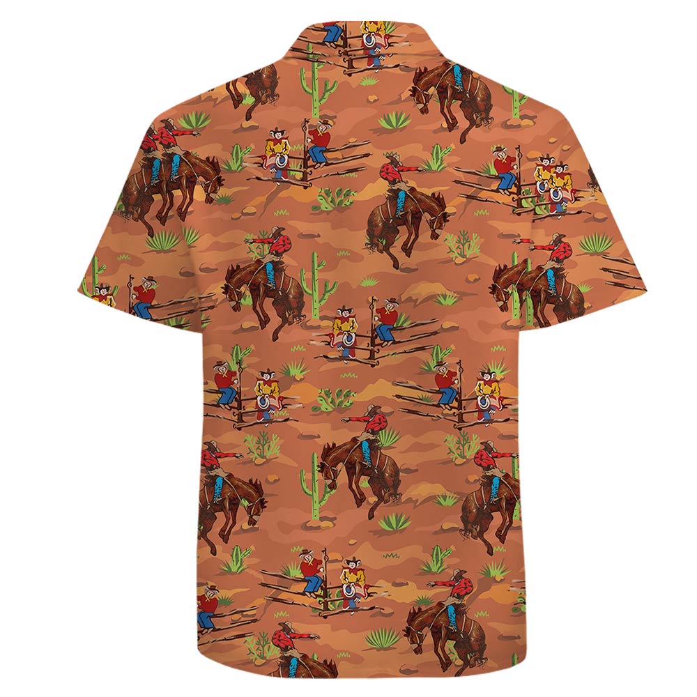 Western Cowboy 100% Cotton Hawaiian Shirts For Men