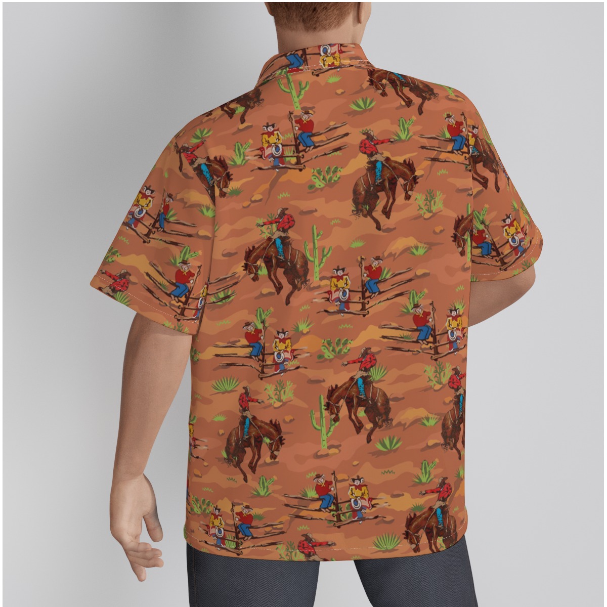 Western Cowboy 100% Cotton Hawaiian Shirts For Men