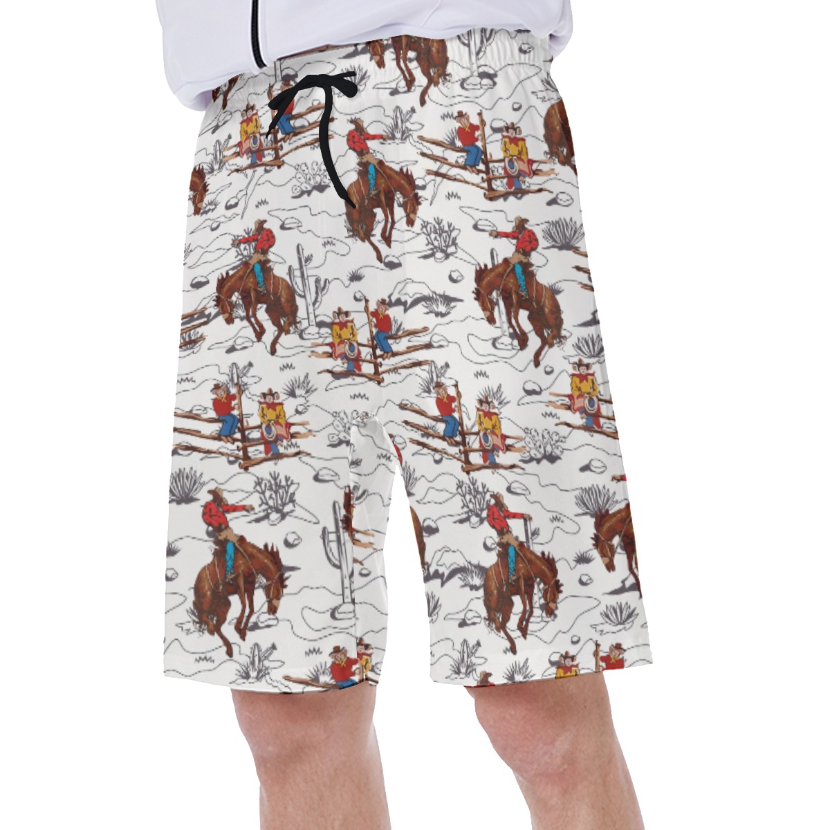 Funny Cowboy Hawaiian Swim Trunks For Men