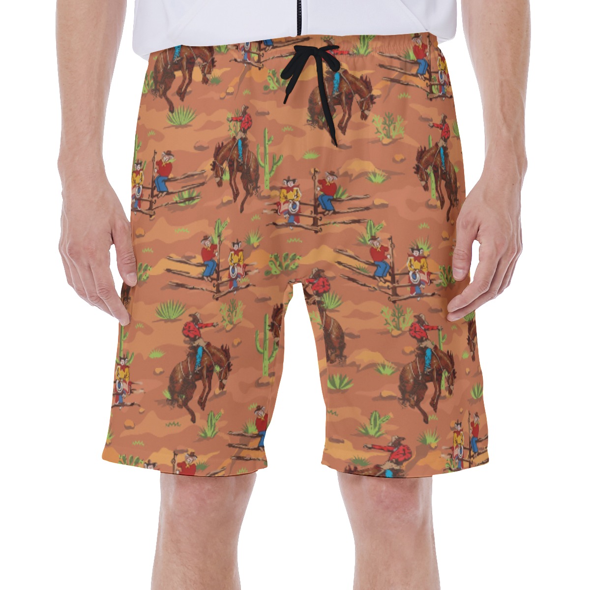 Western Cowboy Hawaiian Swim Trunks For Men - variant image 1