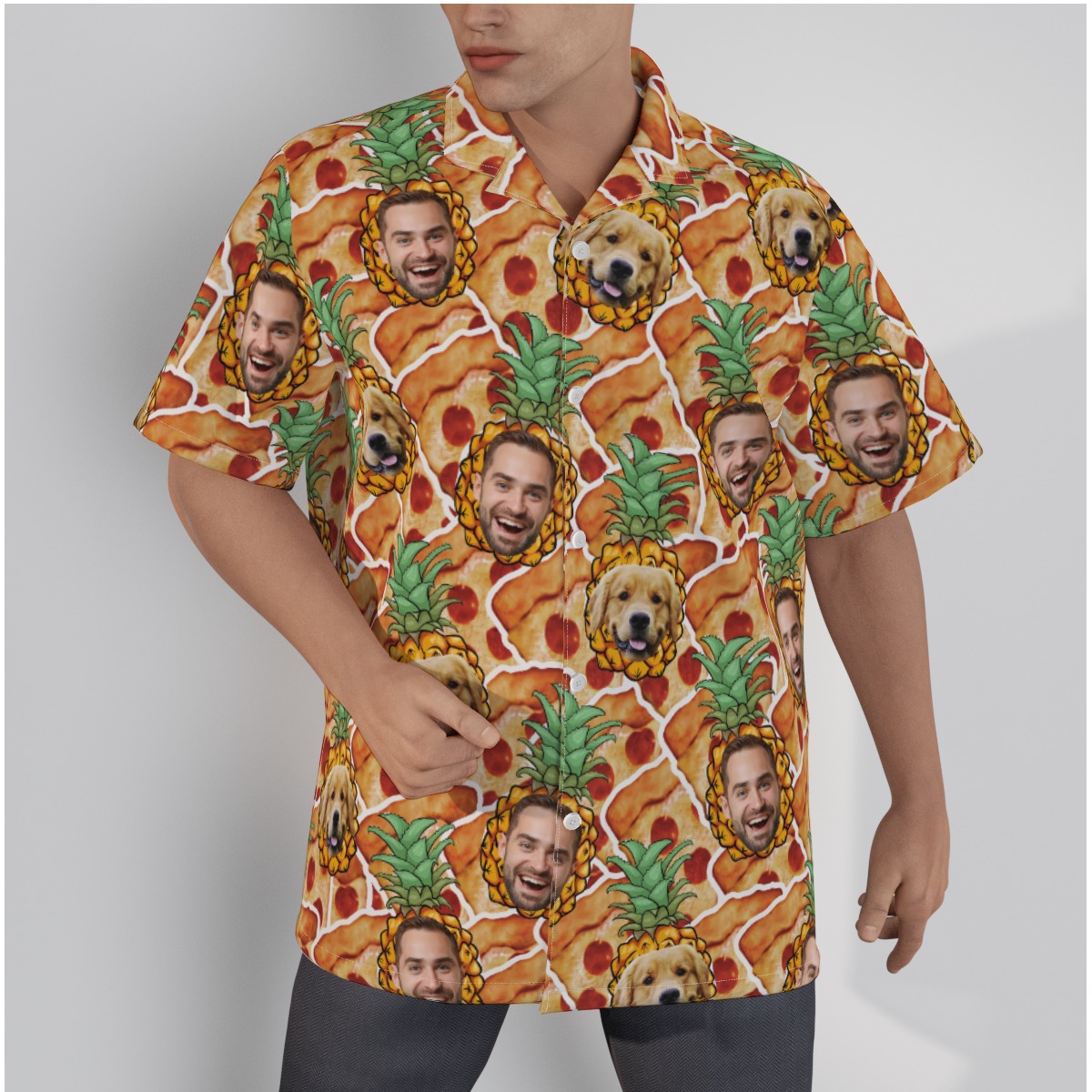 Funny Pineapple Pizza Hawaiian Shirt For Men - variant image 1