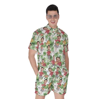 Personalized Face Golf Player Short Romper For Men