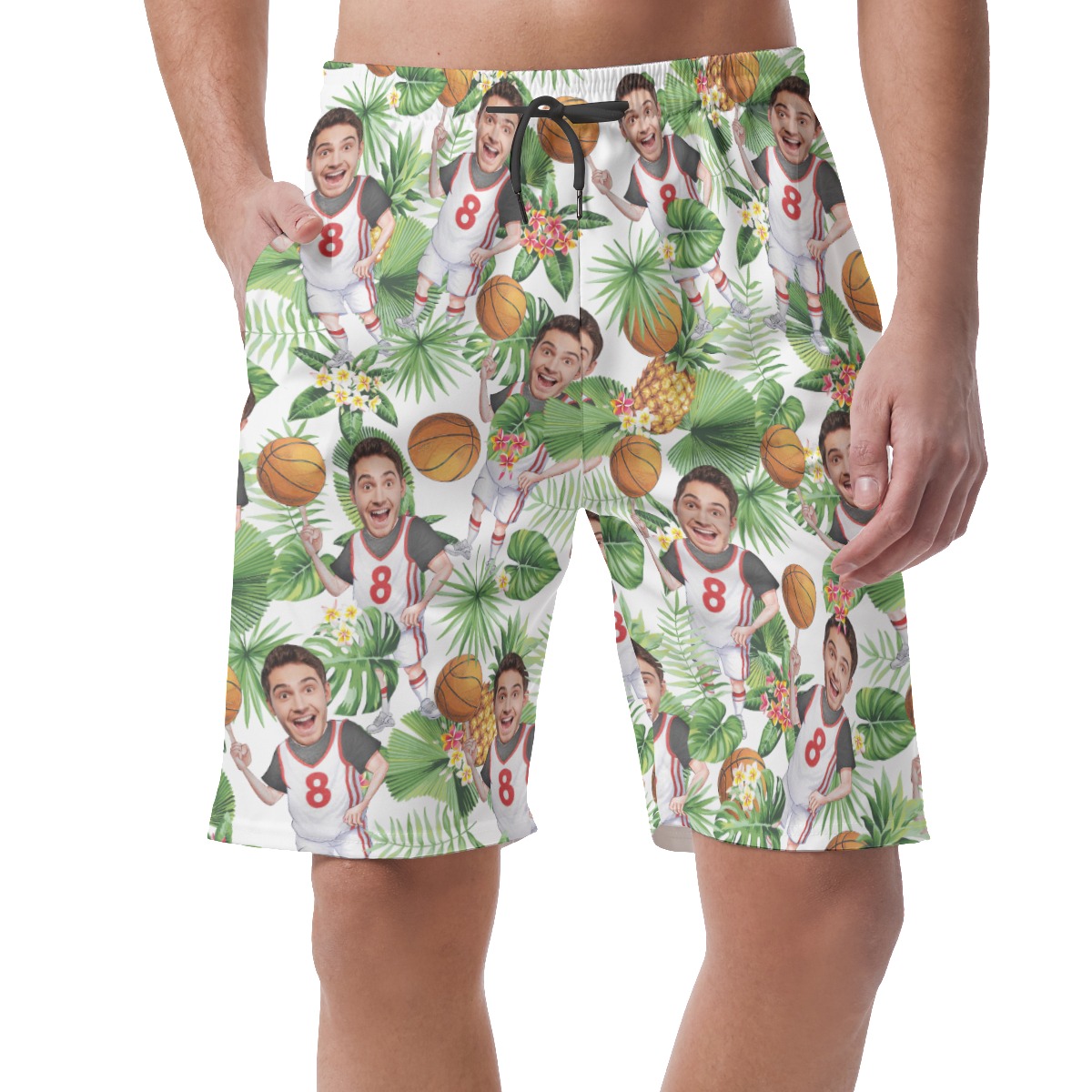 Hawaiian Personalized Basketball Player Summer Shorts For Men - variant image 1