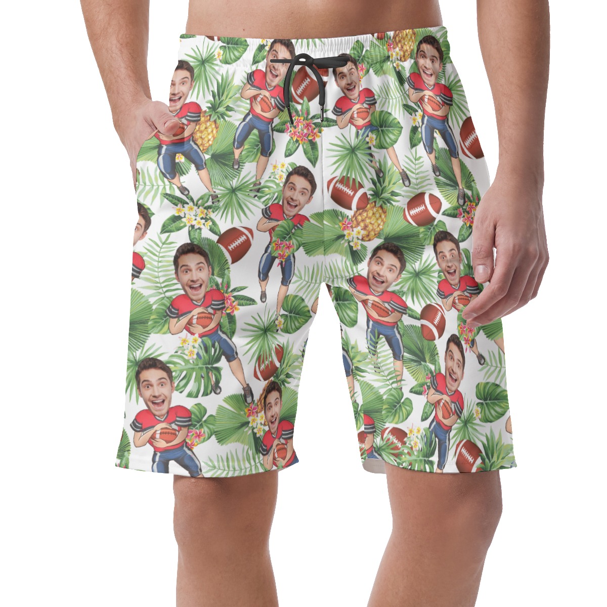 Tropical Personalized Football Player Summer Shorts For Men - variant image 1