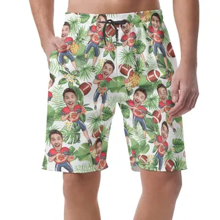 Tropical Personalized Football Player Summer Shorts For Men