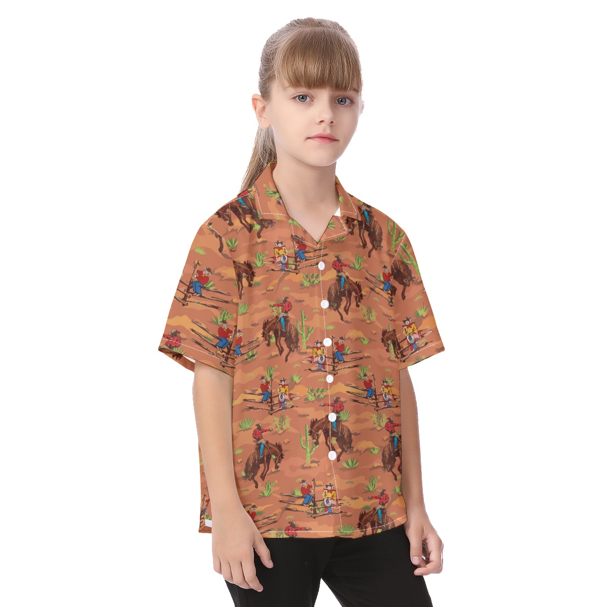 Western Cowboy Button Up Shirt For Kids