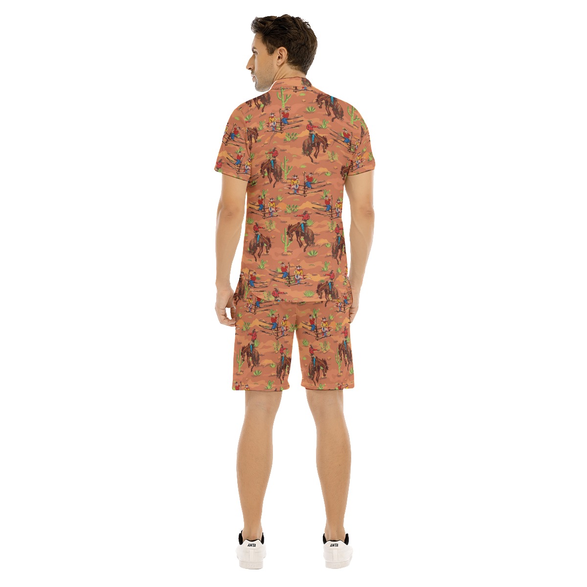 Men's Western Cowboy Hawaiian Button Up Shirt Set For Men