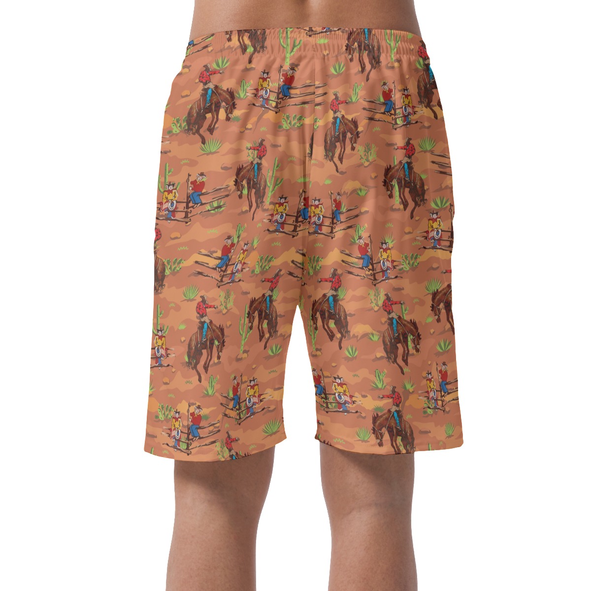 Cool Western Cowboy Hawaiian Summer Shorts For Men