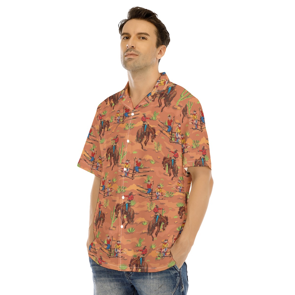Western Cowboy Hawaiian Shirts For Men