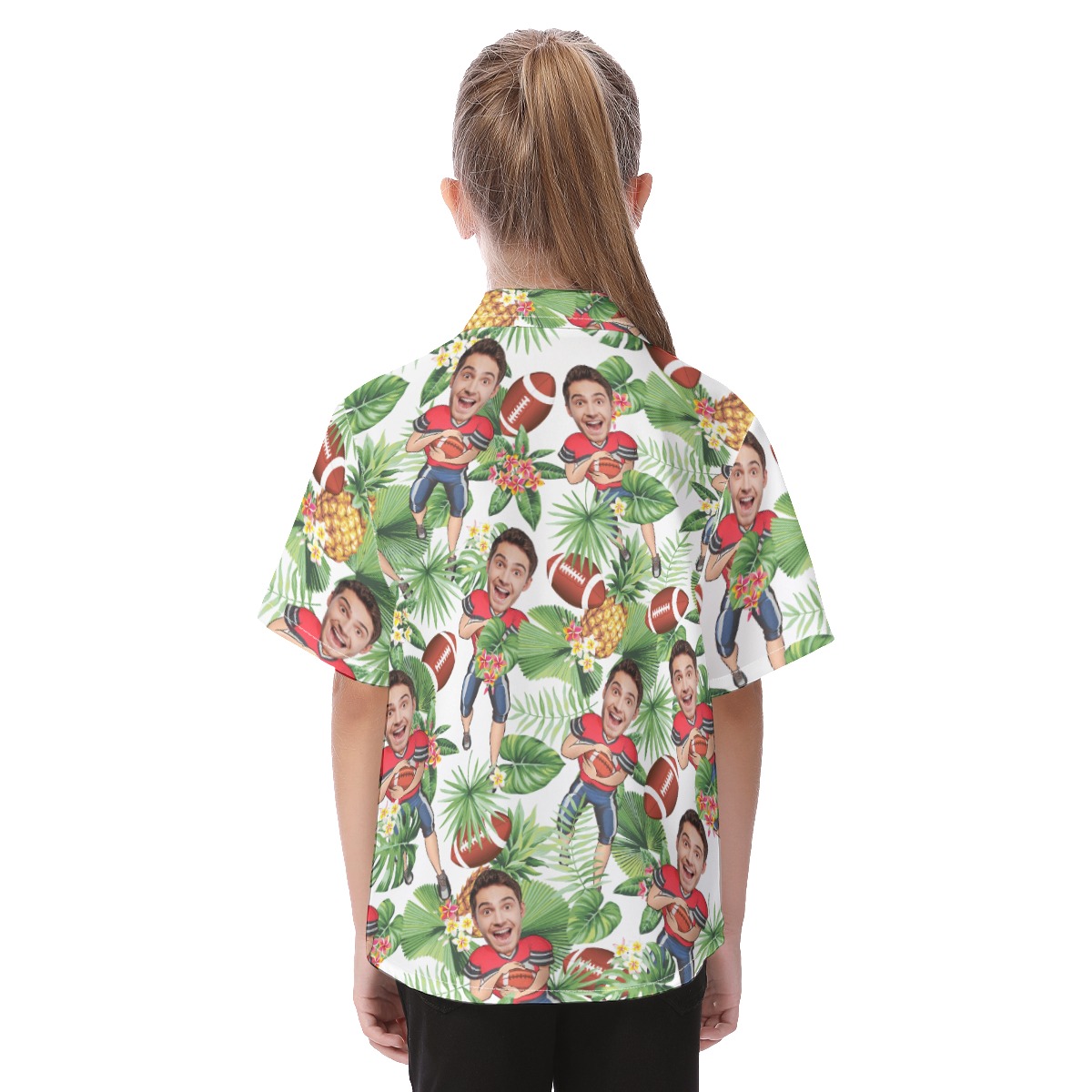 Custom Your Face Football Hawaiian Shirts For Kids