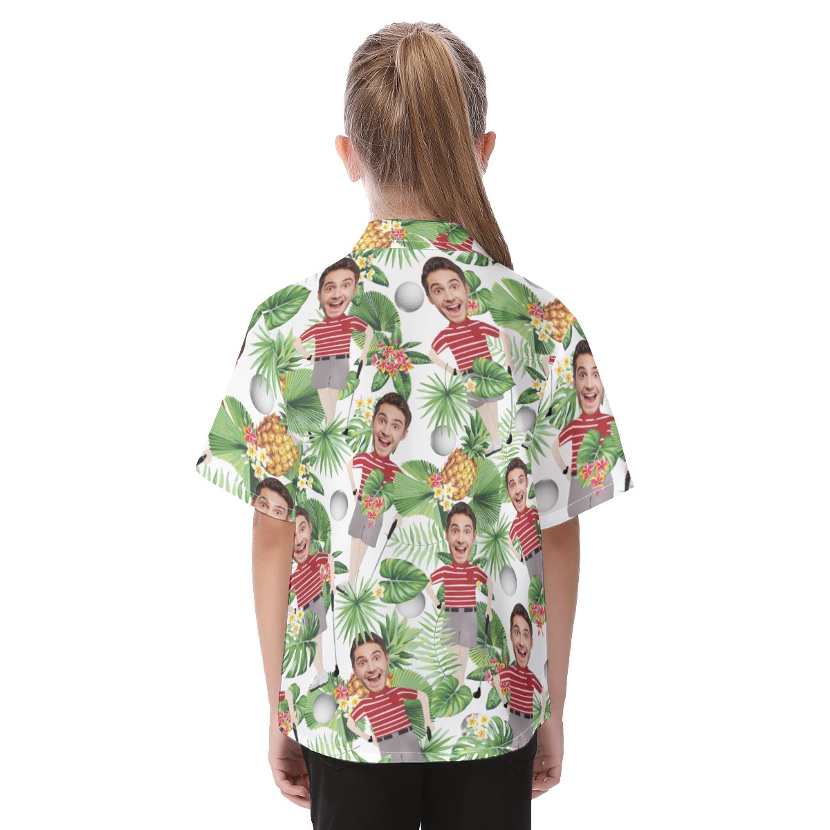 Custom Face Golf Player Hawaiian Shirt For Kids