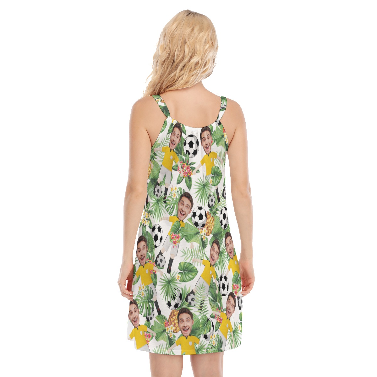 Personalized Photo Face Soccer Player Aloha Dress For Women