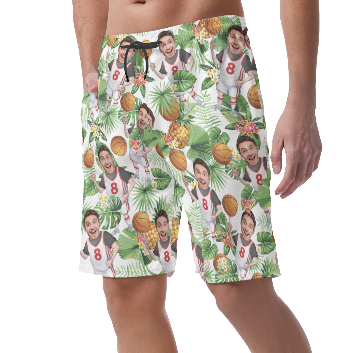 Hawaiian Personalized Basketball Player Summer Shorts For Men