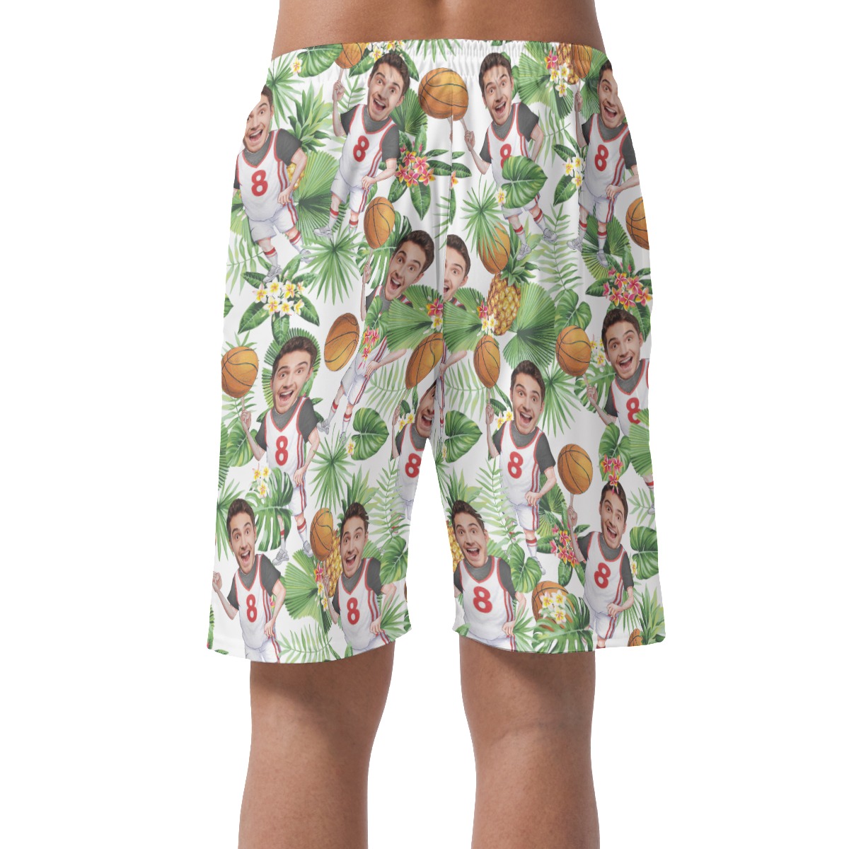 Hawaiian Personalized Basketball Player Summer Shorts For Men