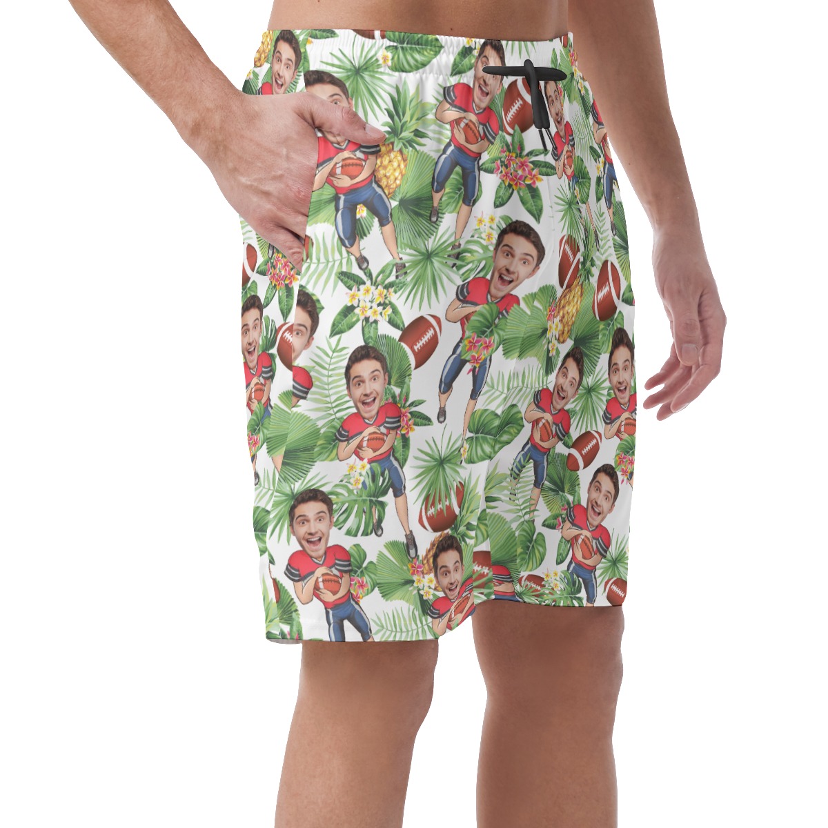 Tropical Personalized Football Player Summer Shorts For Men