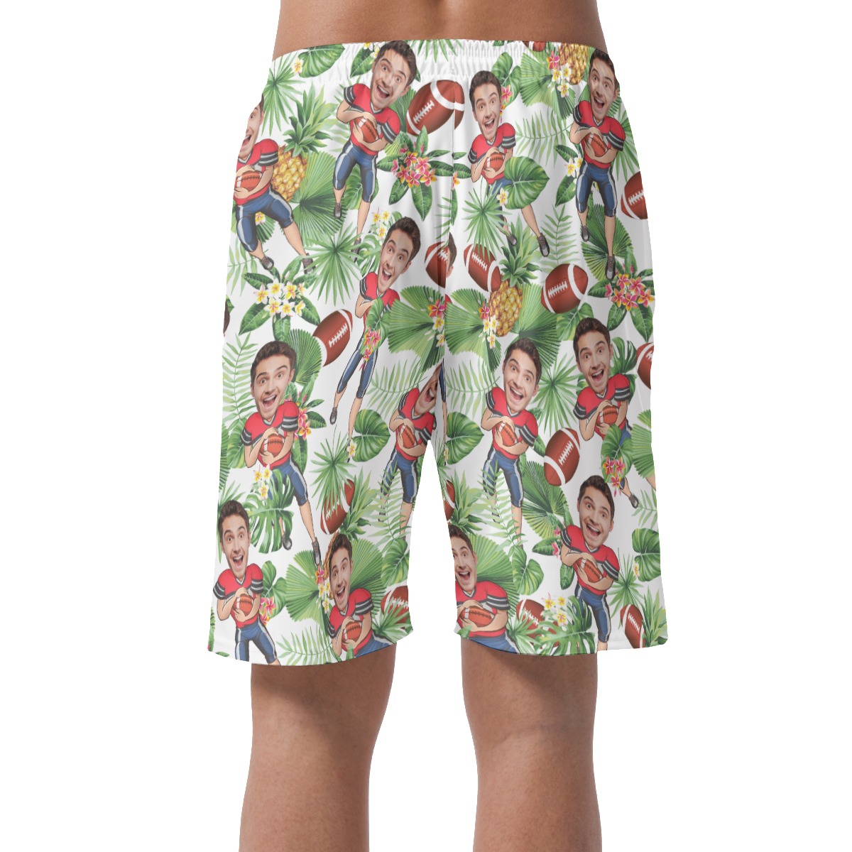 Tropical Personalized Football Player Summer Shorts For Men