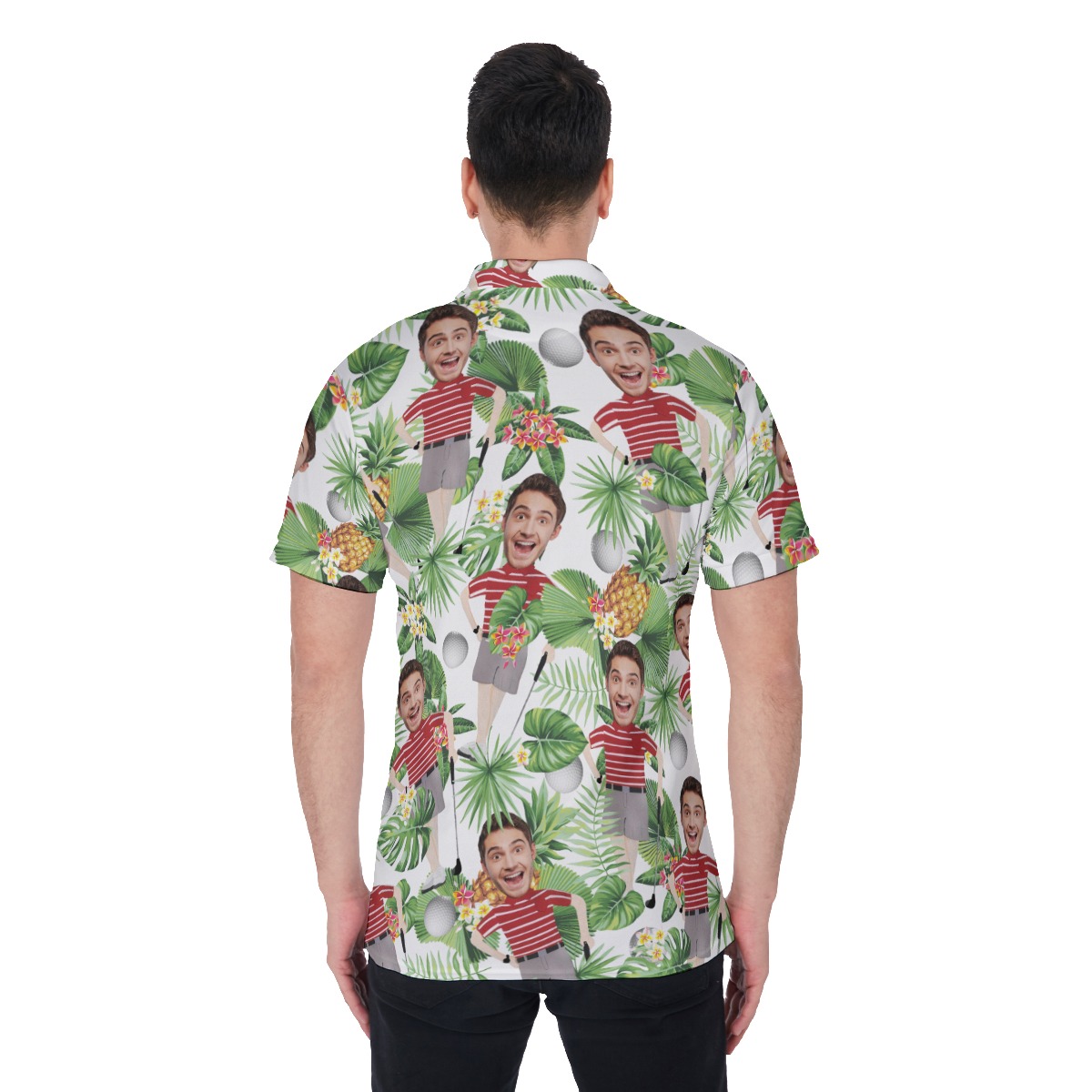 Personalized Faces Hawaiian Golf Shirts For Men