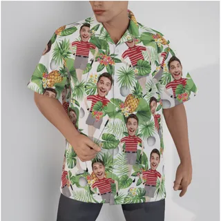 Custom Face Golf Player Tropical Shirt For Men
