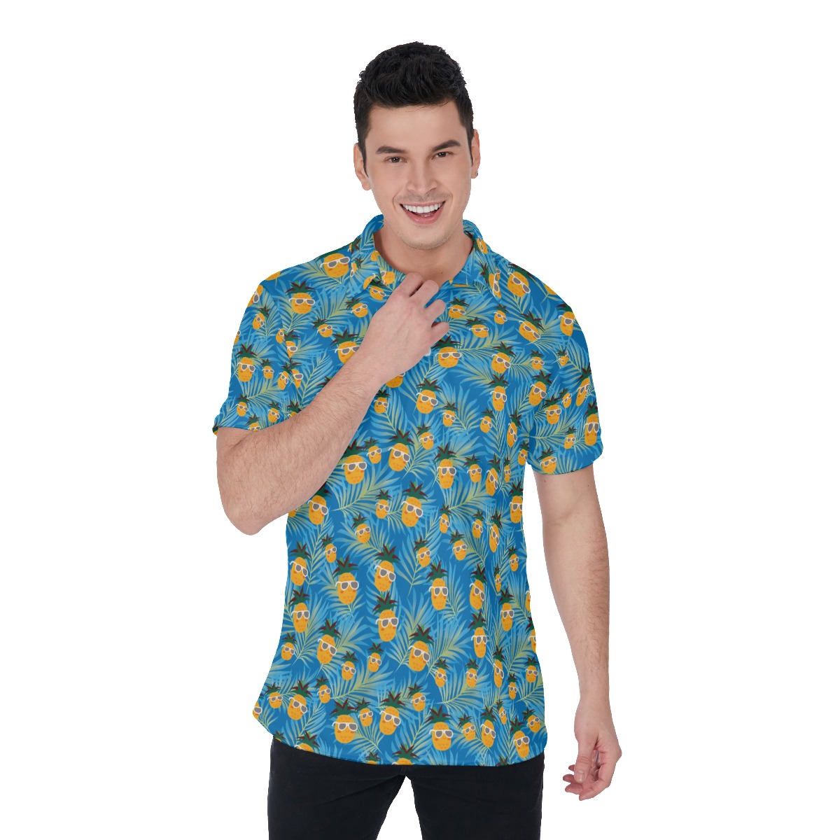 Men's Pineapple Hawaiian Collared Shirts - variant image 1