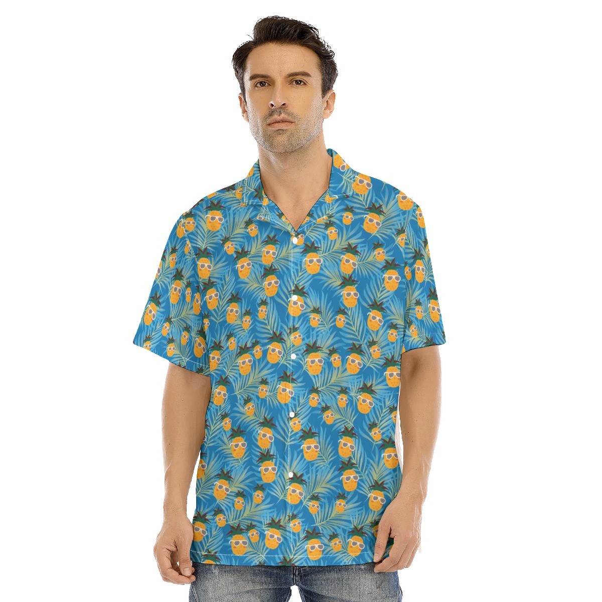 Cool Pineapple Hawaiian Button Up Shirt For Men - variant image 1