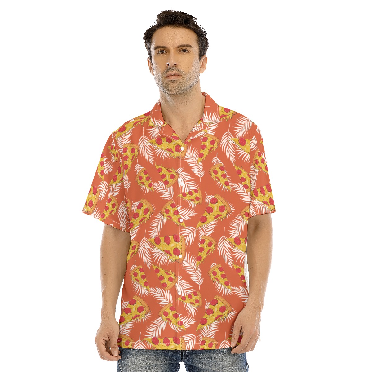 Pizza Orange Hawaiian Shirt - variant image 1