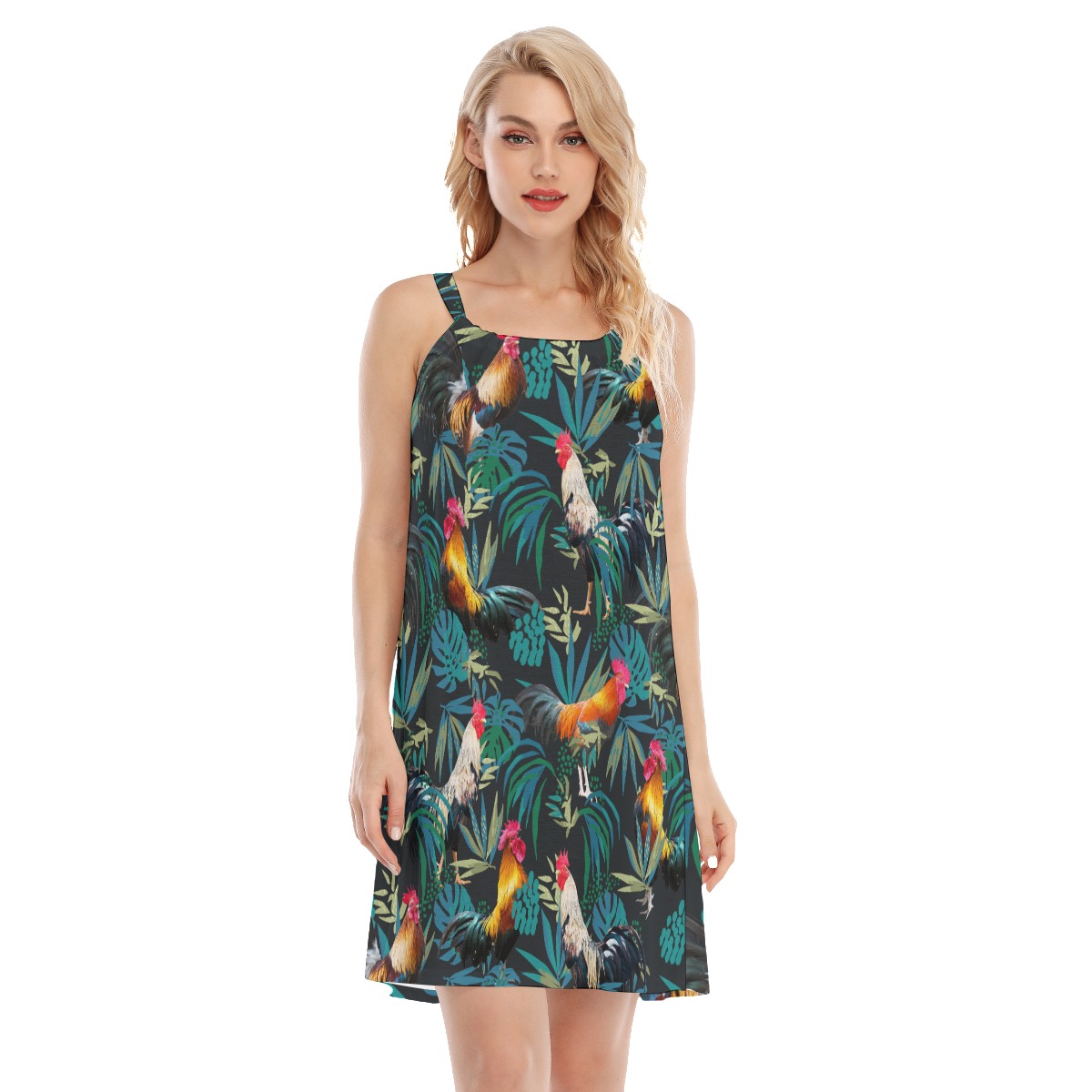 Rooster Hawaiian Cami Dress For Women - variant image 1