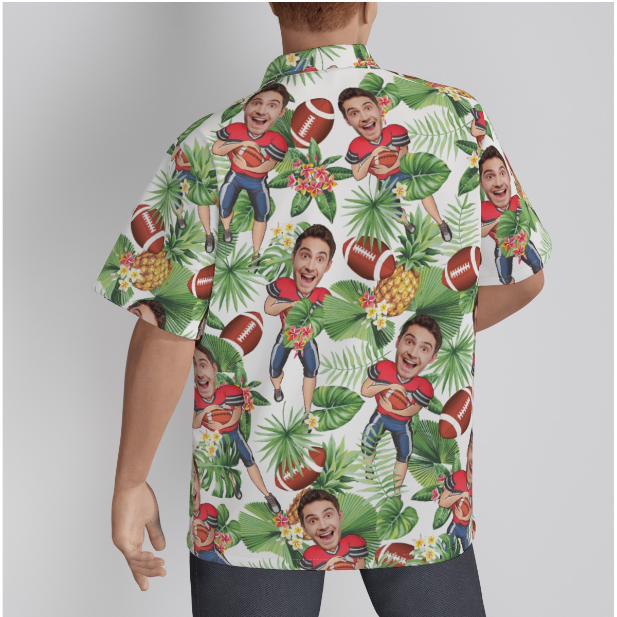 Custom Football Player Face Hawaiian Shirts For Men