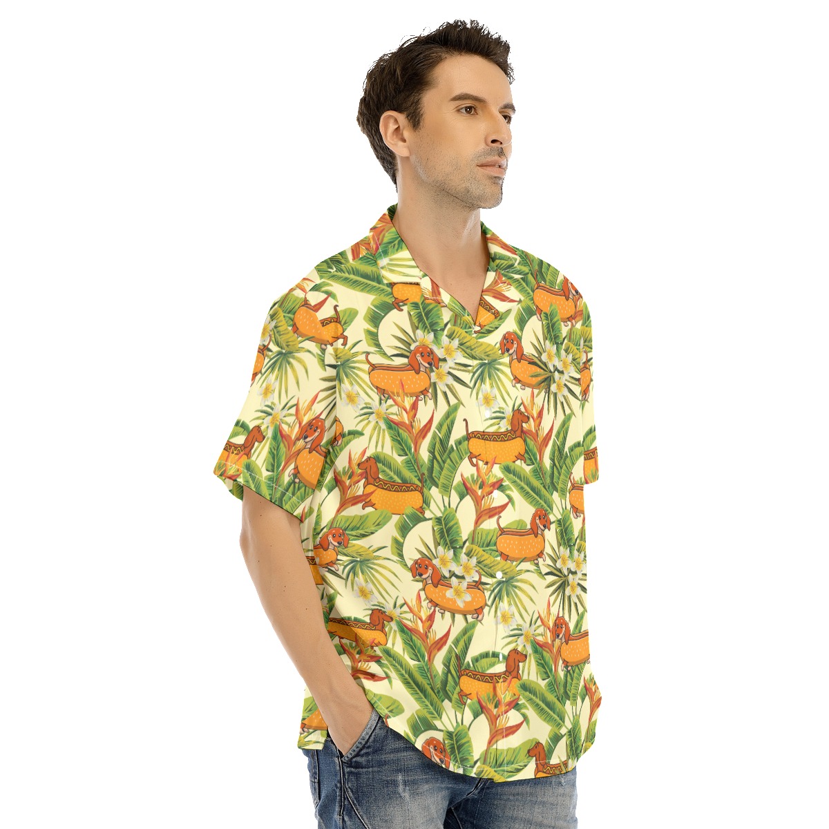 Funny Hot Dog Dachshund Hawaiian Shirt