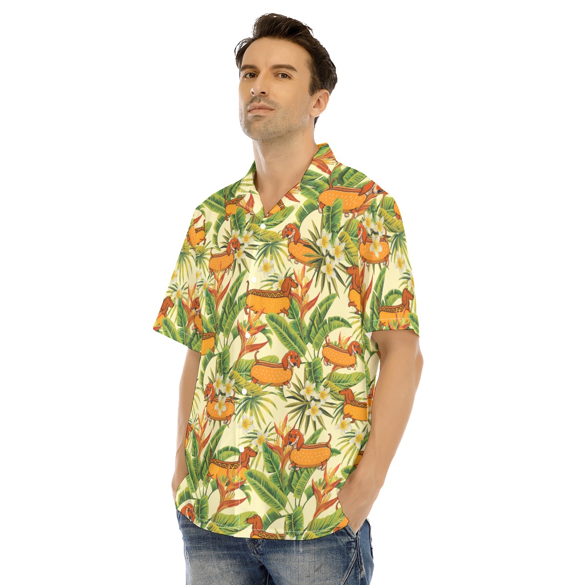 Funny Hot Dog Dachshund Hawaiian Shirt