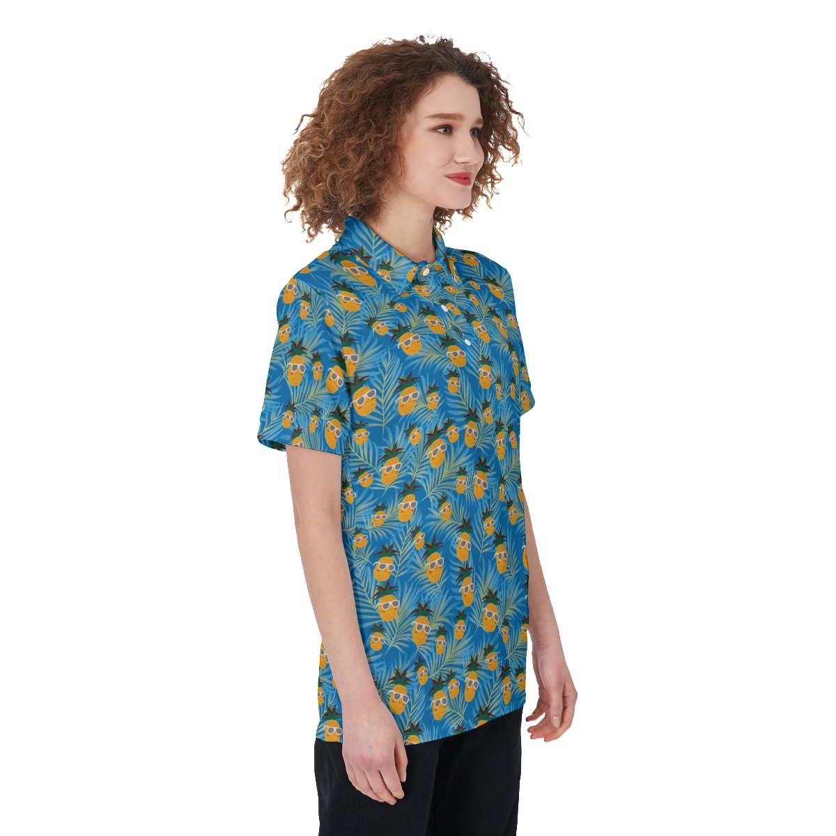 Pineapple Hawaiian Polo Shirt Women
