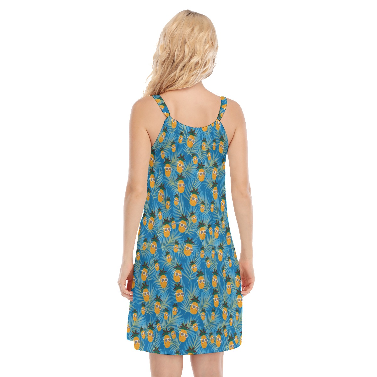 Pineapple Blue Hawaiian Summer Dress For Women