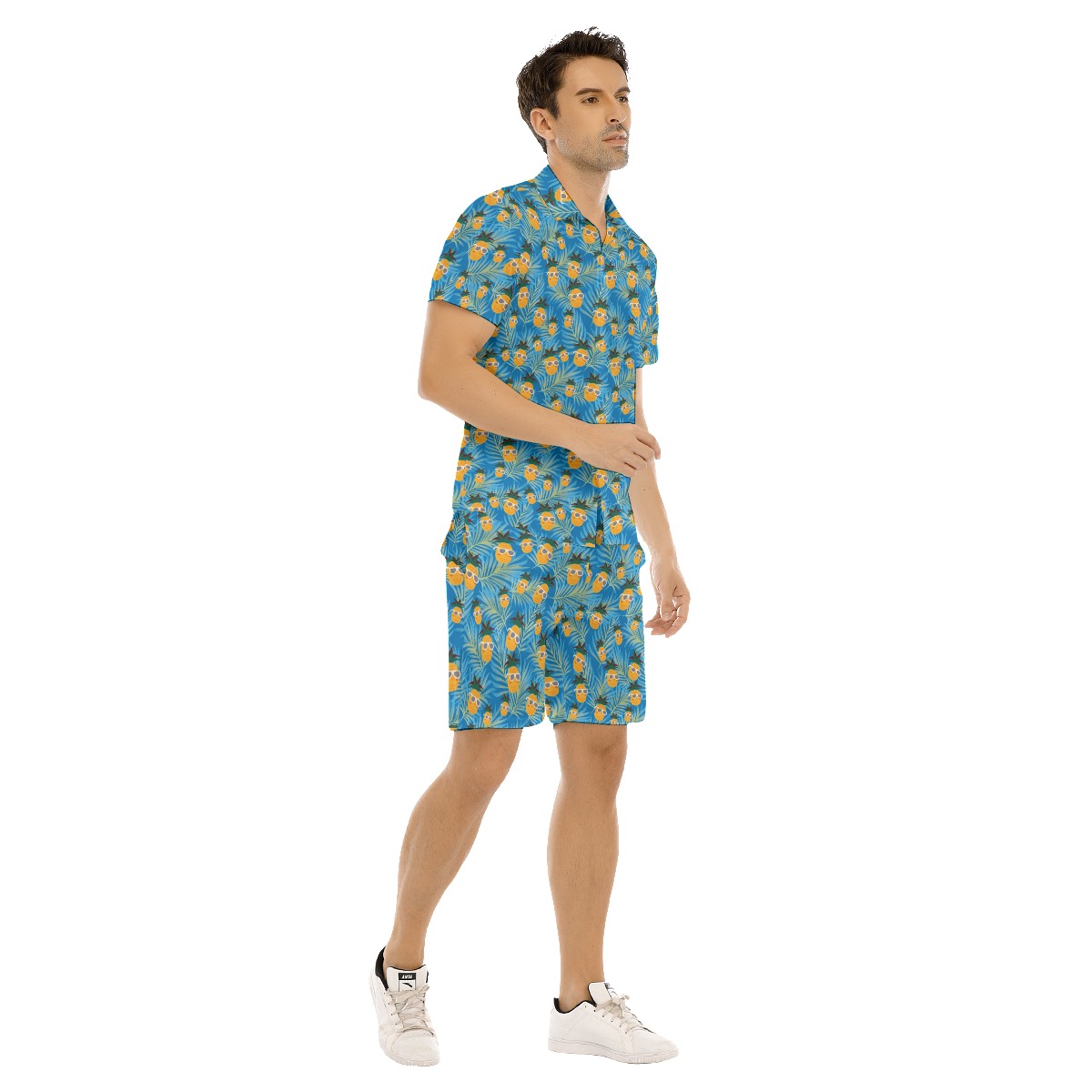Pineapple Hawaiian Shirt And Shorts Set For Men