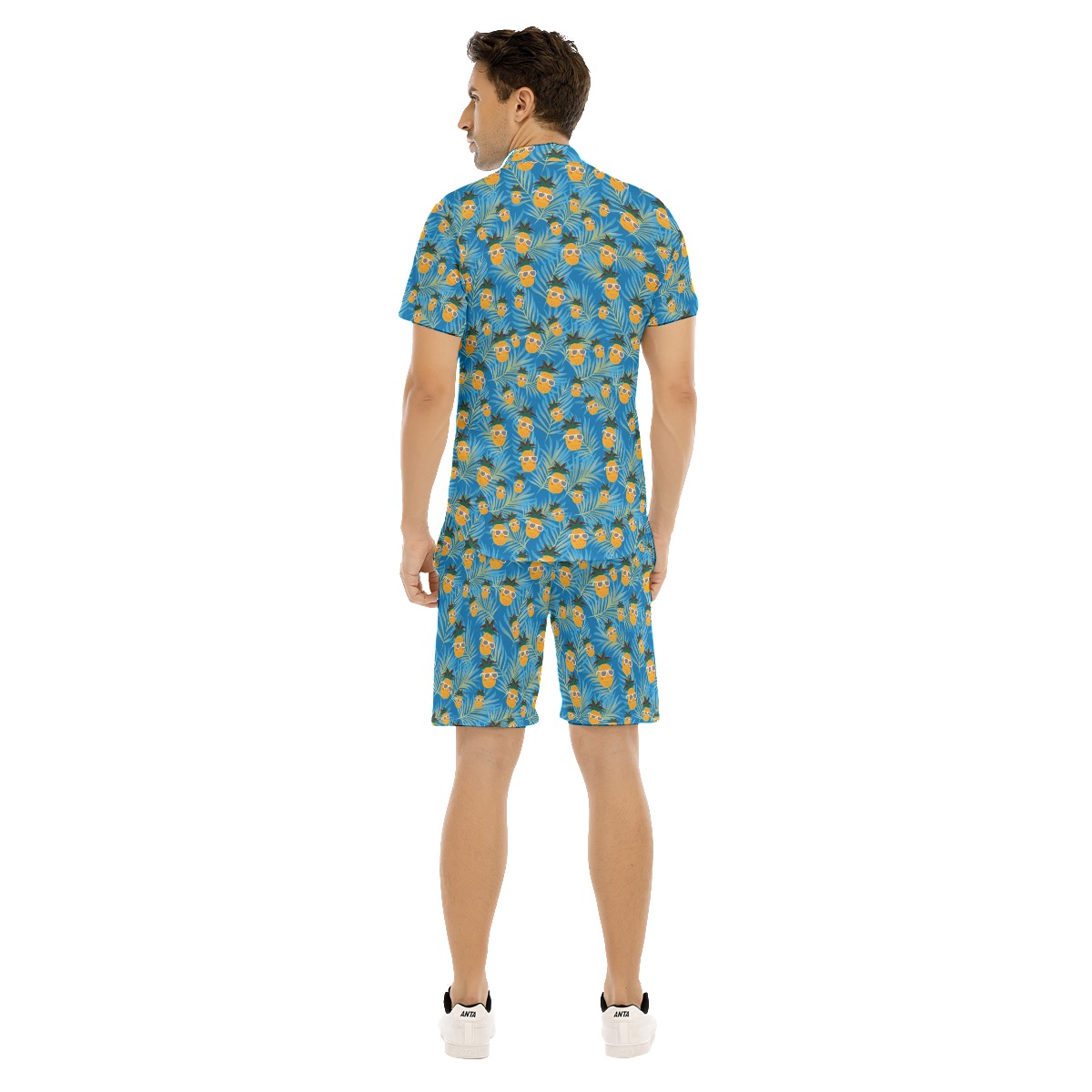 Pineapple Hawaiian Shirt And Shorts Set For Men