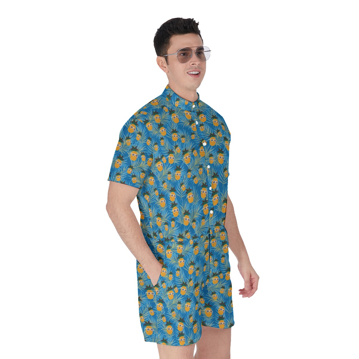Cool Pineapple Aloha Tropical Romper For Men