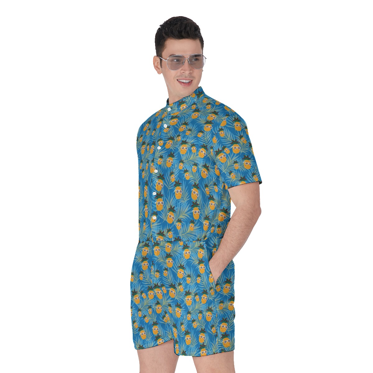 Cool Pineapple Aloha Tropical Romper For Men