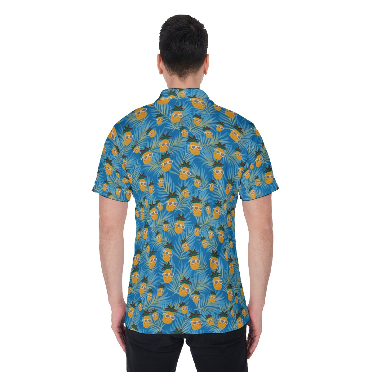 Men's Pineapple Hawaiian Collared Shirts