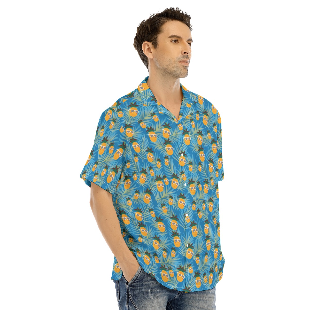 Cool Pineapple Hawaiian Button Up Shirt For Men