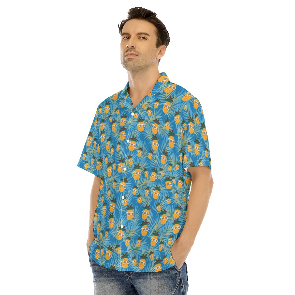 Cool Pineapple Hawaiian Button Up Shirt For Men