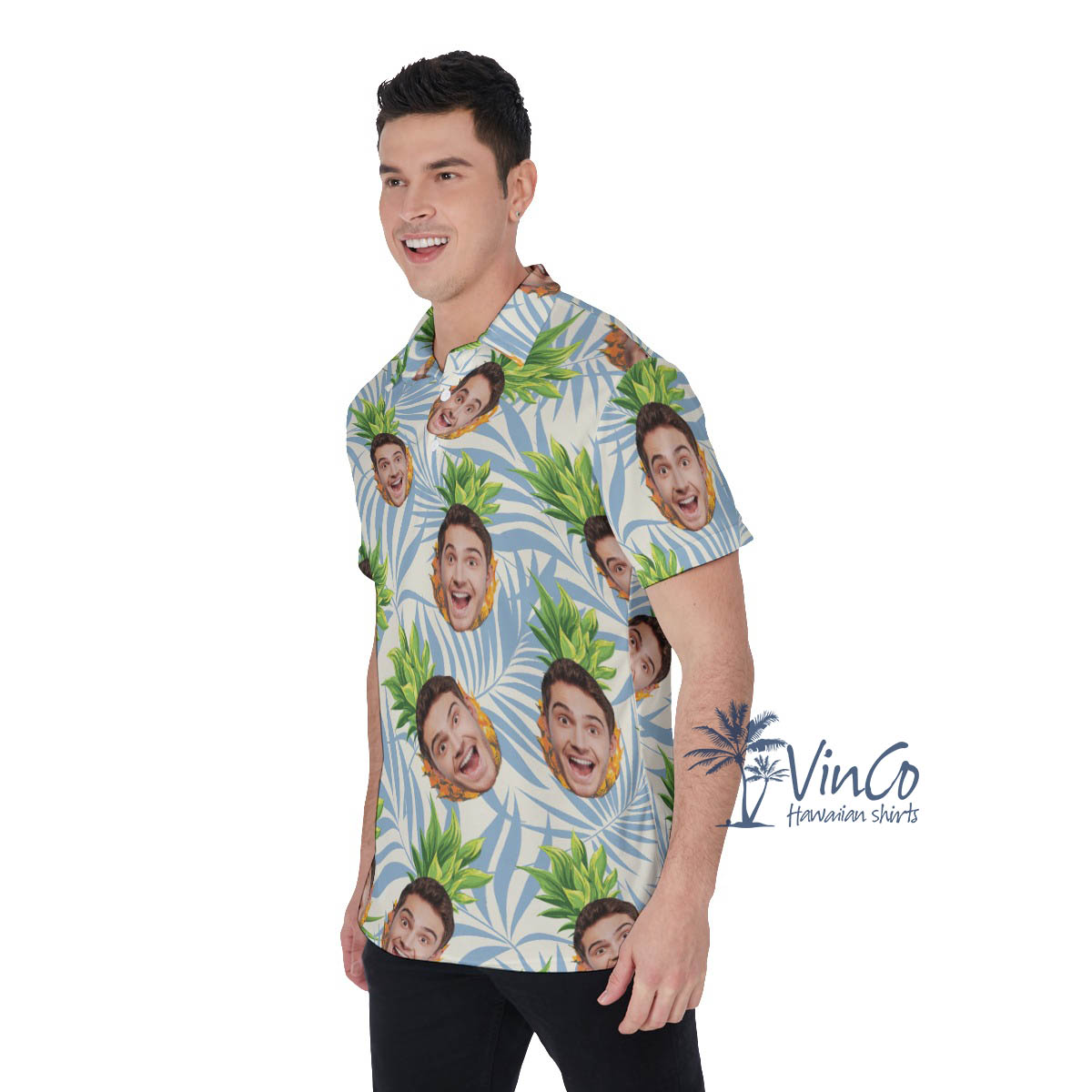 Custom Pineapple Face Men's Polo Shirts