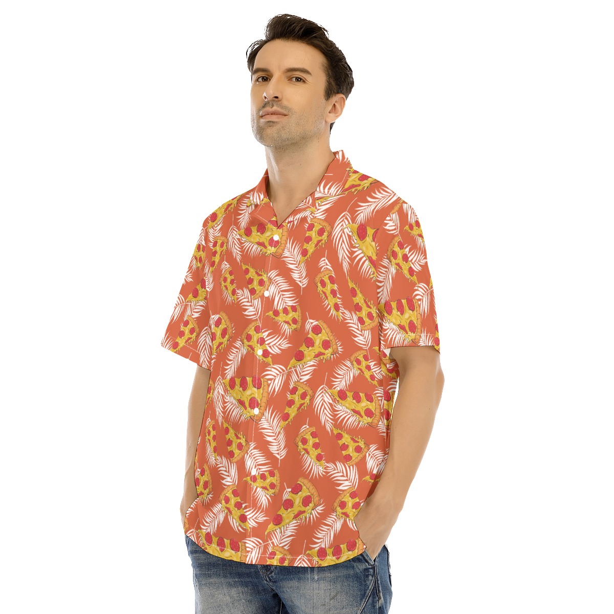 Pizza Orange Hawaiian Shirt