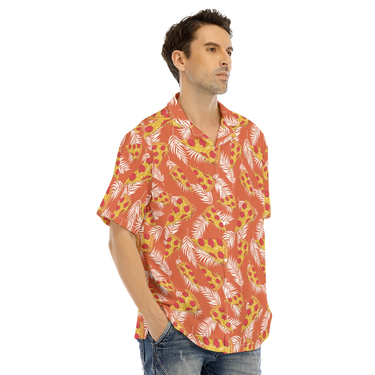 Pizza Orange Hawaiian Shirt