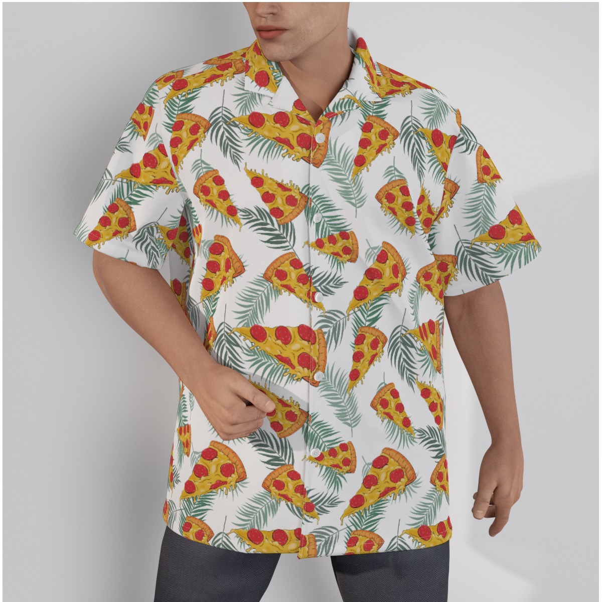 Tropical Pizza Hawaiian Shirt 100% Cotton