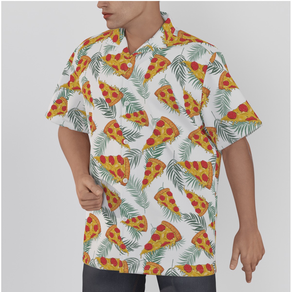 Tropical Pizza Hawaiian Shirt 100% Cotton