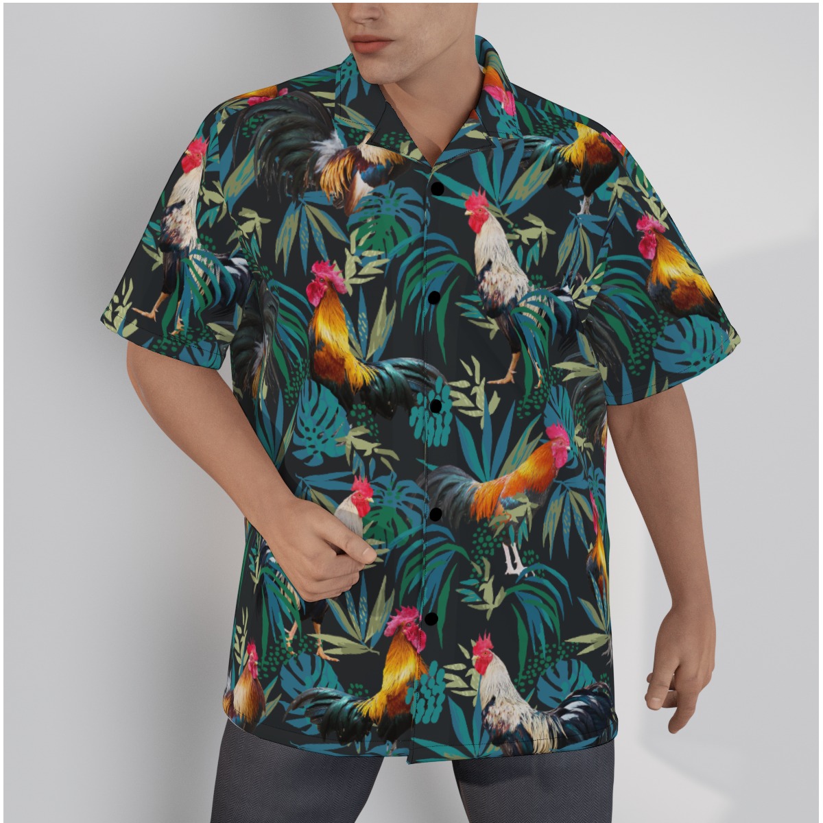 Rooster Cotton Hawaiian Shirts For Men