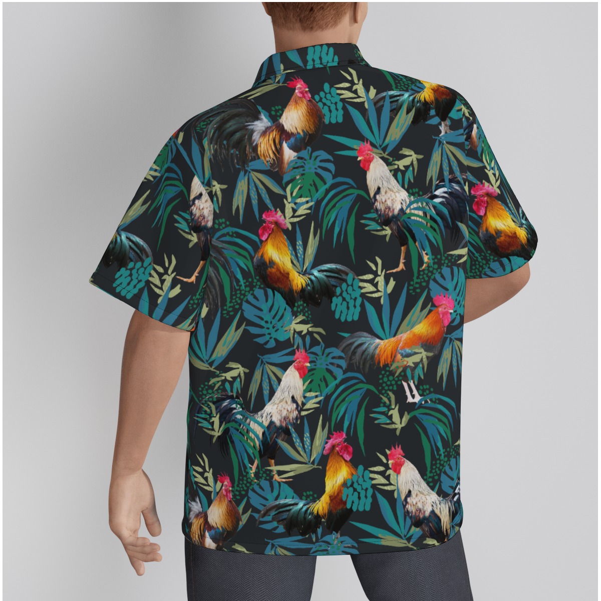 Rooster Cotton Hawaiian Shirts For Men